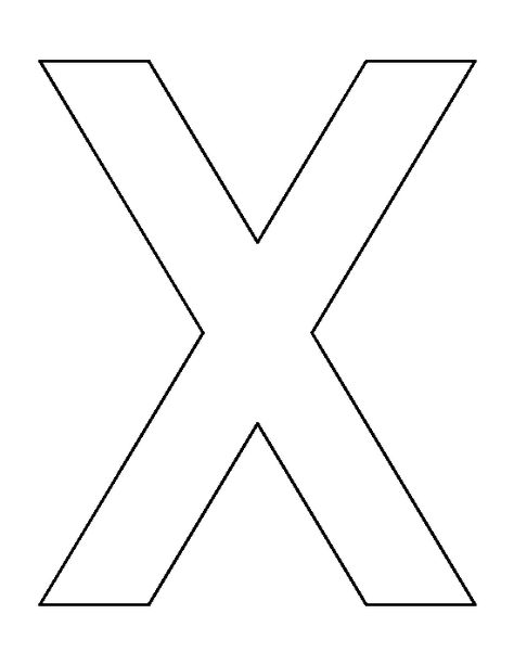 Letter X pattern. Use the printable outline for crafts, creating stencils, scrapbooking, and more. Free PDF template to download and print at http://patternuniverse.com/download/letter-x-pattern/ Letter X Template Free Printable, Letter X Crafts For Toddlers, Letter X Crafts For Preschoolers, Letter X Craft, Today Sucked, Letter X Crafts, Letter X Logo, Printable Outline, Coloring Crafts