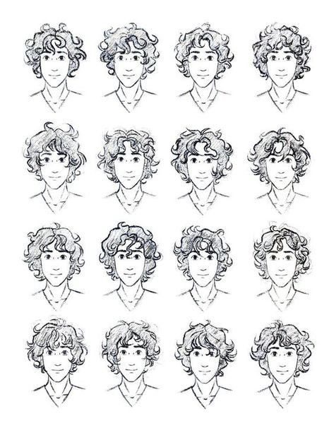 Curly Hairstyles Drawing Reference Male, Male Hair Drawing Ref, Curly Hair Reference Male, Curly Hair Guy Drawing, Cute Male Hairstyles, Male Hairstyles Reference, Curly Hair Tattoo, Curly Hair Sketch, Curly Hair Reference