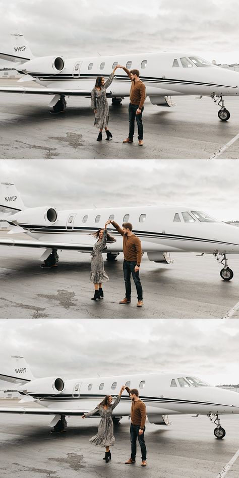 Airport Photoshoot Couple, Airport Engagement Photos, Airport Engagement Pictures, Airplane Engagement Pictures, Helicopter Photoshoot, Airport Photoshoot, Airplane Photoshoot, Farewell Pictures, Rooftop Proposal