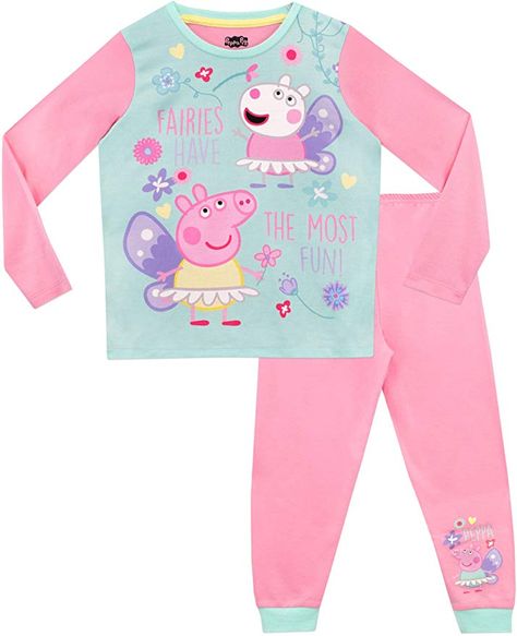 Peppa And Suzy, Suzy Dress, Greta Gris, Pig Girl, Long Sleeve Pajamas, Girls Pjs, Pig Print, Cabin Bed, Pj Bottoms