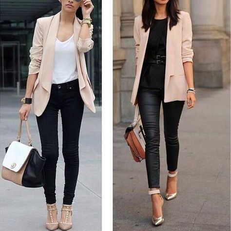 Nude blazer Blush Blazer Outfit, Nude Blazer Outfit, Beige Blazer Outfits Women, Beige Blazer Outfit, Blazer Outfits Women, Smart Casual Work Outfit Women, Nude Outfits, Blazer Outfits Casual, Looks Jeans