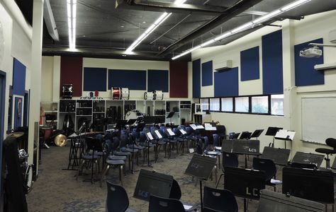 Band Room - Secondary Band Room School, Band Room Ideas High School, Band Room Ideas, Bloxburg School, Band Teacher Gifts, Band Rooms, Band Room, School Dr, Band Teacher