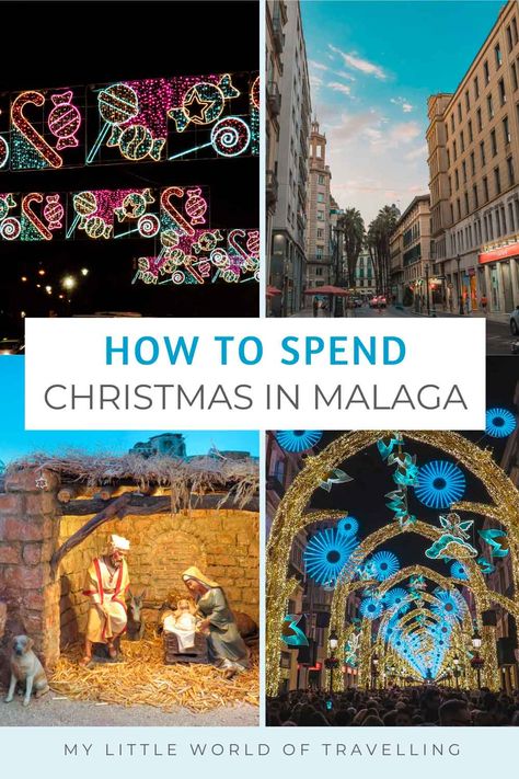 Malaga Christmas, Christmas In Spain, Spanish City, Spanish Christmas, Christmas Light Show, Malaga Spain, Christmas Events, Warm Christmas, Christmas Travel