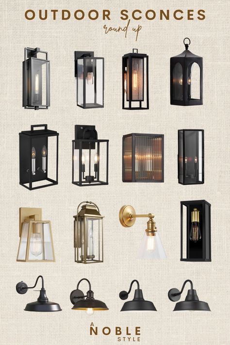 Outdoor sconces for all budgets. Exterior lights and lanterns. 

Outdoor lighting, exterior lighting, exterior sconces, amazon lighting, amazon finds, home decor, front porch, porch lights, barn lights Mediterranean Outdoor Lighting, French Exterior Lighting, Craftsman Exterior Lighting, Garage Sconces Outdoor Lighting, Traditional Outdoor Lighting, Outside Lighting Ideas Porch, Exterior Lights On House, Front Door Lighting Exterior, Front Porch Chandelier