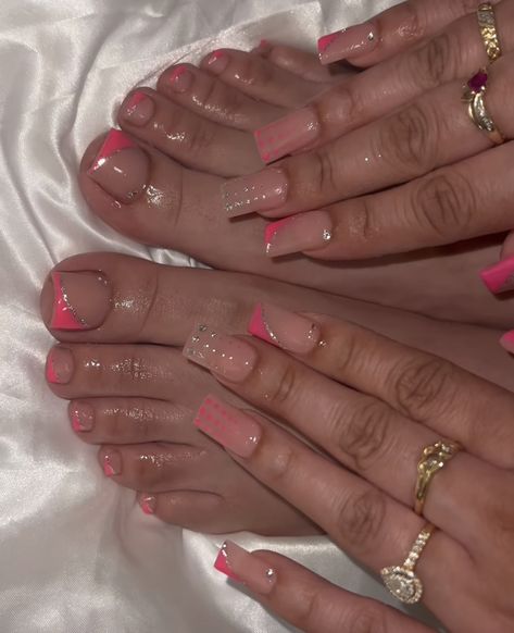 Neon Toe Nails, Toe Nail Ideas, Nails And Toes, Gel Toe Nails, Acrylic Toe Nails, Pretty Toe Nails, Cute Toe Nails, Colored Acrylic Nails, Girly Acrylic Nails