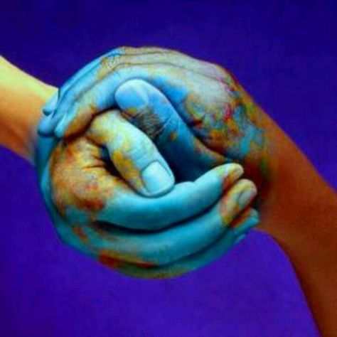 I believe that this particular picture is a great representation of unity, where two elements are brought together to represent an overall theme. Similarly, in this picture two palms work in unison to form the earth, and show how we make up our world. Hands Holding, Two Hands, Paint, Orange, Yellow, Blue