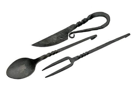 Szco Supplies 3 Piece Medieval Feasting Set * Want additional info? Click on the image.(This is an Amazon affiliate link and I receive a commission for the sales) Eating Utensils, Ritual Tools, Forging Metal, Medieval Fashion, Celtic Jewelry, Utensil Set, Flatware Set, Cutlery Set, Cooking Utensils