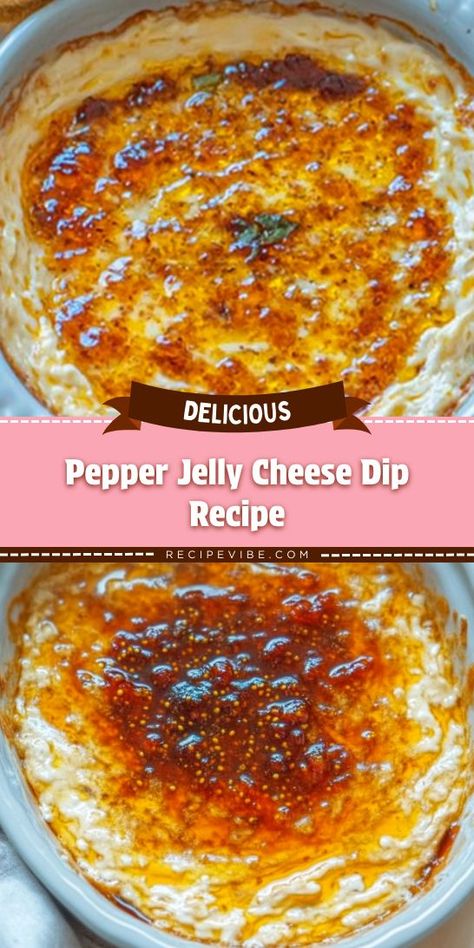 Craving a simple yet flavorful appetizer that wows? This Pepper Jelly Cheese Dip Recipe is the answer, featuring a luscious mix of cream cheese and zesty pepper jelly. Be sure to pin this easy dip recipe for a go-to option at your next potluck or game day! Pepper Jelly Appetizer Cream Cheeses, Dips With Cheese, Jezebel Dip Recipe, Harry And David Dip, Easy Yummy Thanksgiving Sides, Cream Cheese Bacon Pepper Jelly Dip, Rotel Appetizer Recipes, Hot Pepper Cream Cheese Dip, Baked Pepper Jelly Dip