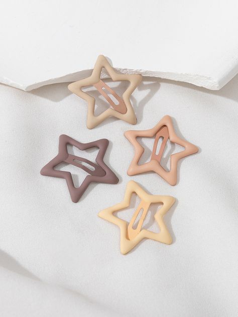 Cute Hairclips, Hair Accessories Aesthetic, Star Clips, Star Hair Clips, Shein Accessories, Cute Hair Clips, Cute Hair Accessories, Hair Tie Accessories, Star Decor