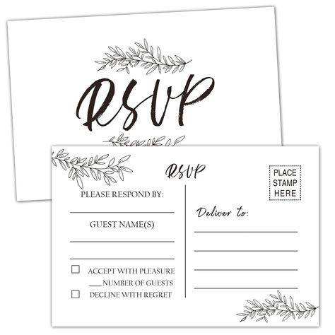 PRICES MAY VARY. IMPRESS YOUR GUESTS: Your guests are going to love getting invited to send elegant RSVP Response Postcards, that will leave a lasting impression. PACKAGE INCLUDED: 50 double-side RSVP postcards, measure 6" x 4" and include an allotted space for a stamp PREMIUM QUALITY: The RSVP postcards are made using 300GSM card stock, Double-sided printing in rich, beautiful colors. SAVE MONEY: No need for envelopes. Uses postcard stamps, which is cheaper than sending in an envelope. VARIOUS Postcard Stamps, Bachelorette Invitations, Rsvp Postcard, Bachelorette Party Invitations, Wedding Rehearsal Dinner, Wedding Rehearsal, Response Cards, Engagement Anniversary, Rehearsal Dinner