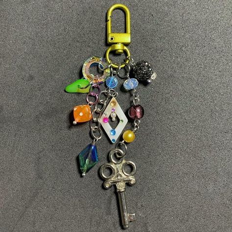 *ੈ✩‧₊• ‘atomica’ multicolour cluttered keychain w... - Depop Cluttered Keychain, Clutter Keychain, Cool Keychains, Key Charms, Charm Chain, Bead Jewelry, Jewelry Inspo, Key Chain, Ear Piercings