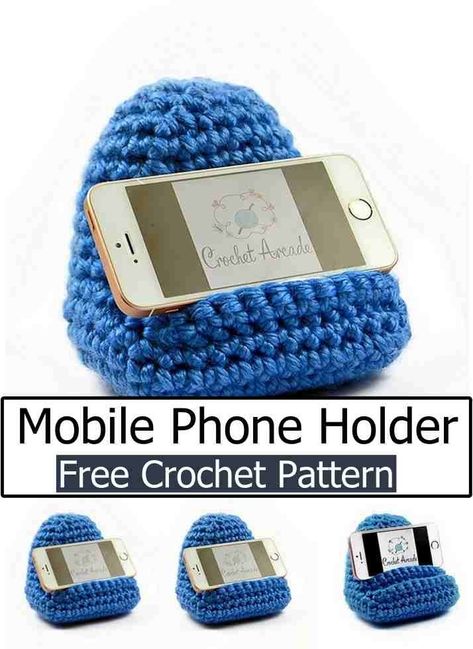 Crochet Mobile Phone Stand Phone Holder Crochet, Gamer Crochet, Small Crochet Gifts, Crochet Coffee Cozy, Crochet Hot Pads, Crochet Mobile, Hippie Stil, Crochet Dolls Free Patterns, Small Crochet