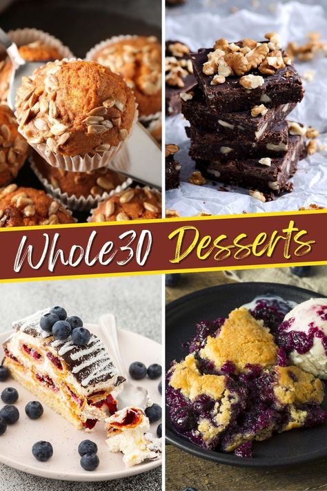 Looking for Whole30 desserts that will satisfy your cravings but still keep your diet on track? Enjoy a sweet treat with these Whole30 recipes! Whole 30 Bars, Whole Food Recipes Dessert, Whole30 Birthday Dessert, Whole 30 Chocolate Dessert, Whole30 Sweet Treats, Paleo Recipes Sweet Treats, Whole 30 Valentines Day Treats, Whole 30 Recipes Desserts, Whole 30 Sweets Desserts