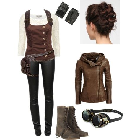 "Steam punk" by battman42 on Polyvore ...I might have a skirt instead of pants Casual Steampunk Outfits, Everyday Steampunk, Steampunk Outfits, Casual Steampunk, Steampunk Party, Mode Steampunk, Lady Like, Steampunk Cosplay, Steampunk Costume