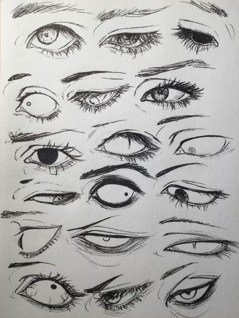 Nose Studies, Eye Sketches, Punk Clothes, Creepy Eyes, Drawing Face Expressions, Eye Drawing Tutorials, Drawing Eyes, Drawing Faces, Making Stuff