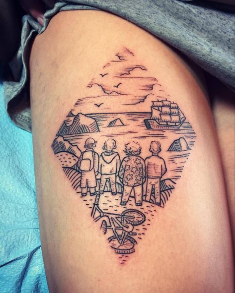 Goonies Tattoo, Harry Tattoos, Artsy Tattoos, Tattoo Themes, Movie Tattoo, Movie Tattoos, Taurus Tattoos, The Goonies, Tattoos For Lovers