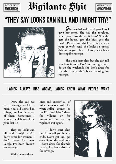 Black And White Newspaper, White Newspaper, Taylor Swift Book, Aesthetic Black And White, Lyrics Song, Taylor Lyrics, Poster Aesthetic, Taylor Swift Posters, Lyric Poster