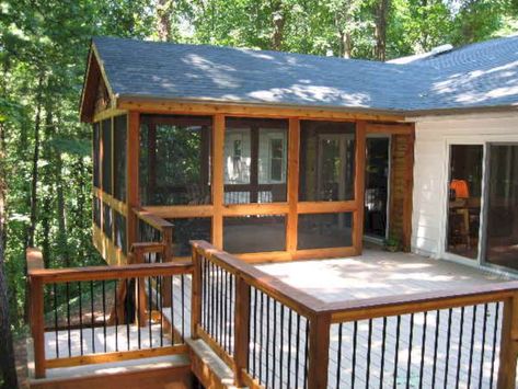 Porch Kits, Screened Porch Designs, Screened In Deck, House Porch, Porch Addition, Building A Porch, Composite Deck, Screen Porch, House With Porch