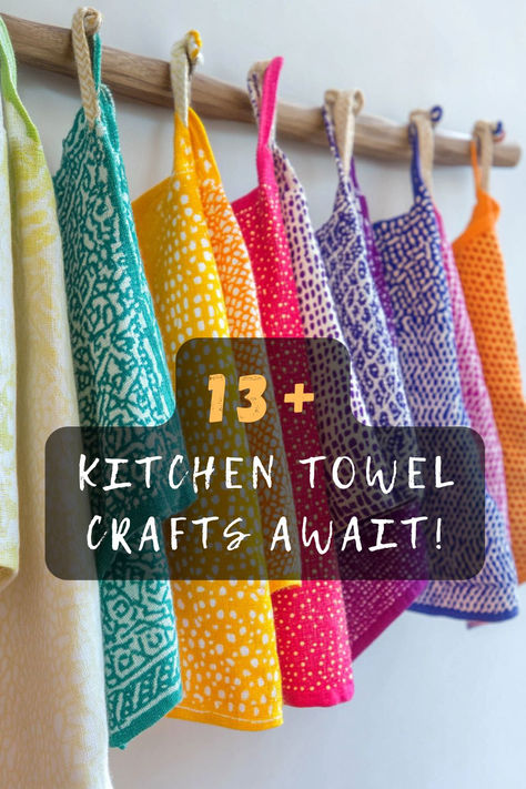 Unleash your creativity with kitchen towels! Click to explore 13 craft ideas that transform ordinary towels into magical decor. ✂️🧵 #KitchenTowelCrafts #DIYProjects #HomeCrafts #CreativeDecor #TowelTransformations Towel Diy Ideas, Towel Crafts Ideas, Hanging Kitchen Towels Diy Free Pattern, Tea Towel Crafts Projects, Tea Towels Crafts, Kitchen Cleaning Checklist, Dish Towel Crafts, Kitchen Towels Crafts, Tea Towels Diy