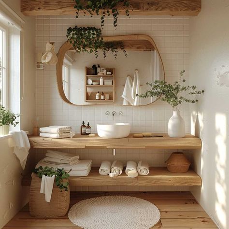 Scandinavian Bathroom Mirrors, Bathroom Scandinavian Style, Scandi Bathroom, Bathroom Mirror Ideas, Elegant Bathroom Design, Inspiring Lifestyle, Minimalist Space, Multifunctional Furniture Small Spaces, Scandinavian Bathroom