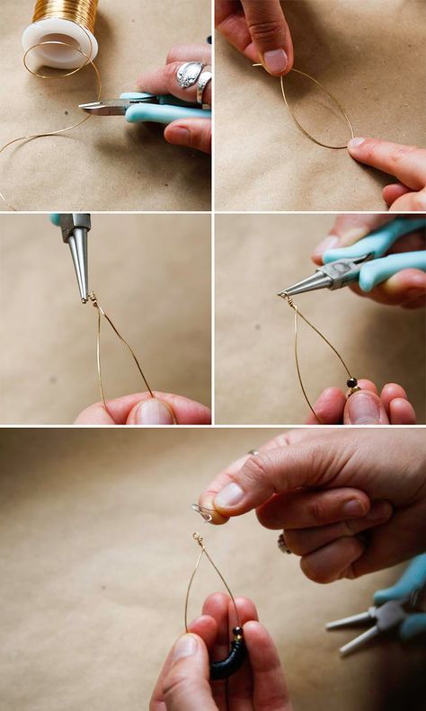 DIY Earrings 3 Ways (In 5 Minutes or Less) | HelloNatural.co Free Jewelry Making Projects, Hoop Earrings Diy, Making Jewelry For Beginners, Basic Jewelry, Jewelry Making Project, Earring Tutorial, Homemade Jewelry, Earrings 3, Beaded Bracelets Diy