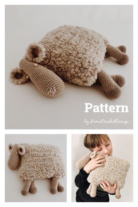 Amigurumi Pillow Animal, Free Amigurumi Plush Pattern, Sheep Pillow Pattern, Crochet Pillow Animal, Crochet Pillow Pet, Crochet Baby Pillow, Crochet Animal Pillow, Plush Crochet Pattern Free, Crochet Patterns Stuffed Animals