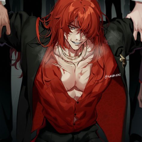 Red Hair Boy, Al Haitham, Anime Red Hair, Red Hair Men, Anime Guys Shirtless, Gambar Figur, My Works, Anime Poses Reference, Handsome Anime Guys