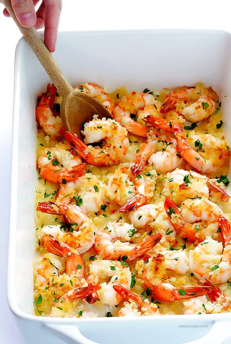 Garlicky Baked Shrimp, Baked Shrimp Recipes, Garlicky Shrimp, Completely Delicious, Shell Fish, Baked Shrimp, Shrimp Recipes Easy, Shrimp Dishes, Shrimp Recipe