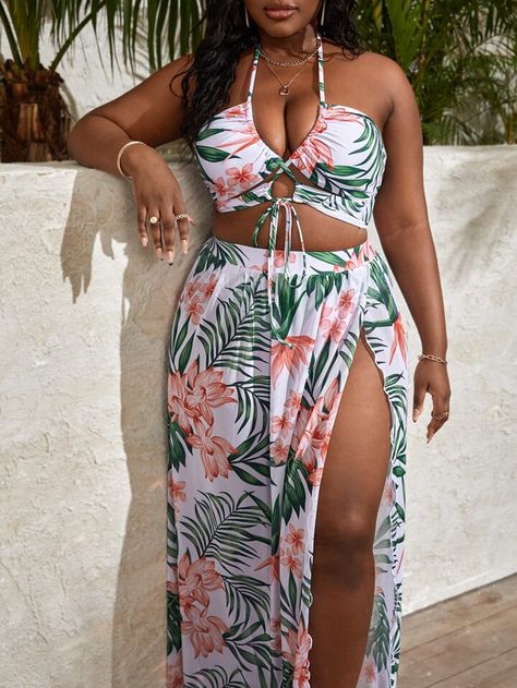 Beach Outfits Women Plus Size Beachwear, Beach Outfit For Plus Size Women, Swimsuit Ideas Black Women, Beach Outfits Women Plus Size, Beach Glam, Style Help, Beachwear Fashion, Beach Skirt, Swimwear Sets