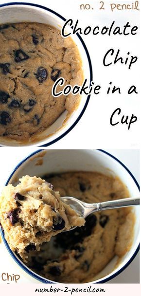 Chocolate chip cookies are my favorite, and my kids’ favorite too. So, after seeing a few recipes for individual cakes and brownies made in the microwave, I was inspired to develop a recipe to make our favorite treat in just a few minutes. My kiddos are going crazy over this chocolate chip cookie in a cup, and the best part is how easy and quick it is to make. More family favorite recipes on number-2-pencil.com. #cookie yfavorites #cooki Choc Chip Cookie In A Mug Recipe, How To Make One Cookie In Microwave, Best Mug Cookie Recipe, Chocolate Chip Mug Cake Microwave Easy, Mug Chocolate Chip Cookie Microwave, Individual Cookie Dough, Best Cookie In A Mug Recipe, Cookie Dough In Microwave, Choc Chip Mug Cake Cookie In A Cup