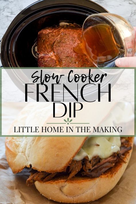 Crockpot French Dip Sandwiches, Crockpot French Dip, Roast Beef Crock Pot Recipes, French Dip Sandwich Crockpot, French Dip Recipes, Slow Cooker French Dip, Summer Crockpot, Crockpot Roast Recipes, French Dip Sandwiches