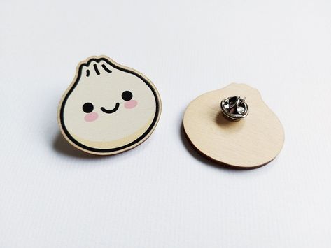 Kawaii dumpling pin badge. A cute Japanese food brooch perfect for fans of anime and manga. #dumpling #pin #badge #kawaii #japanesefood #anime . #Kawaii_Brooch #Wooden_Pins #Stylist_Tattoos #Cute_Animals_Images Kawaii Dumpling, Cute Japanese Food, Kawaii Brooch, Enamel Pin Design, Wooden Pins, Stylist Tattoos, Classy Tattoos, Cute Animals Images, Cute Doodle Art