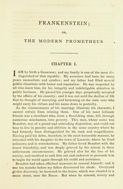 Free E-book.  Frankenstein; or, The modern Prometheus Modern Prometheus, The Modern Prometheus, Mary Wollstonecraft, Server Room, Chapter 1, Book Box, Frankenstein, The View, Free Books