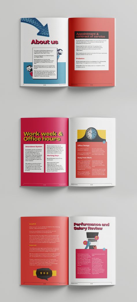 BM Employee Handbook on Behance Handbook Design Layout Ideas, Employee Handbook Design Layout, Handbook Design Layout, Employee Handbook Design, Hr Books, Booklet Illustration, Handbook Design, Guidebook Design, Employee Handbook Template