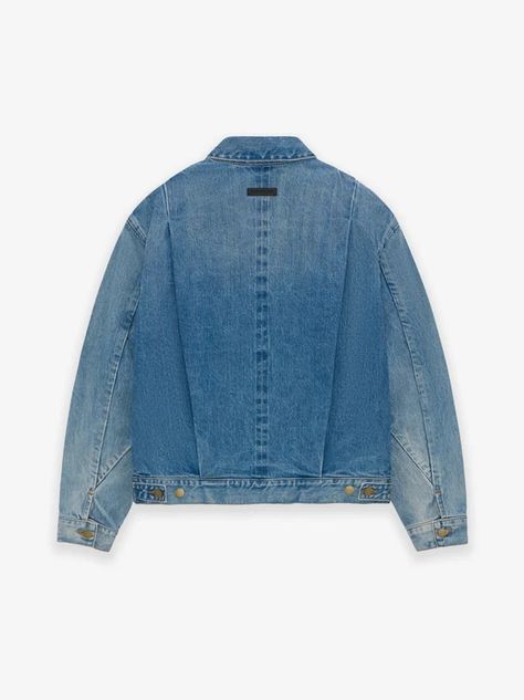 Fear of God Denim | Fear of God Denim Duster, Brass Buttons, Japanese Denim, Fear Of God, Vintage Jacket, Shirt Collar, Kids Tops, Denim Fashion, Front Zipper