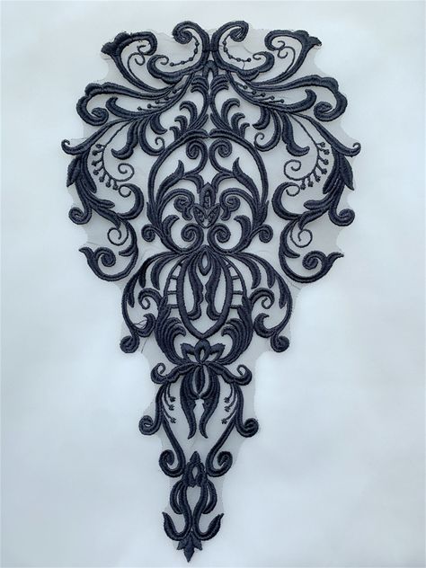 "IF you are a DIY lover or you are just finding a unique lace applique for your beautiful bridal dress, then this unique applique is really perfect for you. We highly recommend you this unique lace applique ! Size: Width: 9.2\" (23.5 cm) length: 16.7\" (42.5 cm) Usage Method: By sewing on About the shipping, We can offer standard shipping and express shipping. If you choose the standard shipping, the shipping time is about 10-15 days. Some country need more time. If you choose the express shippi Wedding Dress Veil, Lace Tattoo Design, Gothic Pattern, Beautiful Bridal Dresses, Girls Dresses Diy, Muster Tattoos, Lace Tattoo, Wedding Dress With Veil, Bridal Wedding Dress