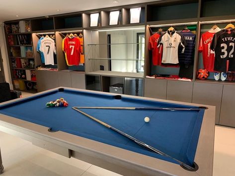 Sports Memorabilia Room, Interior Visualisation, Sports Memorabilia Display, Soccer Room, Display Room, Memorabilia Display, Collection Room, Sporting Club, Bespoke Sofas