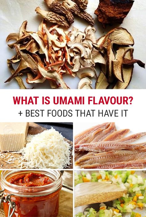 What is umami and which foods have umami flavour? #umami #cooking #recipes via @irena_macri Umami Seasoning Recipes, Umami Paste, Paleo Sauces, Dried Porcini Mushrooms, Grilled Mushrooms, Porcini Mushrooms, Tomato And Cheese, Food Info, Meal Suggestions