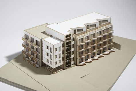 Social Housing Architecture, Collective Housing, Multifamily Housing, Architectural Model, Student House, Architecture Model Making, Architecture Building Design, Apartment Architecture, Architecture Design Concept