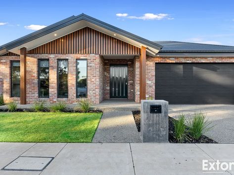 Gray brick house exterior