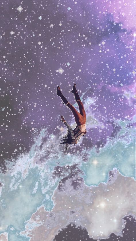 Falling free #space #falling #stars #art #galaxy Free Falling Aesthetic, Falling Pose Reference, Falling Through Space, Freedom Art, Person Falling, Falling Skies, Stars Art, Song Cover, Floating In Space