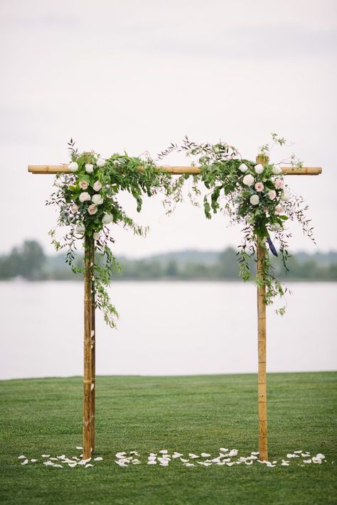 Bamboo Wedding Arch, Bamboo Arbor, Bamboo Wedding, Diy Wedding Arch, Beach Wedding Decorations Reception, Wedding Arbors, Lowcountry Wedding, Wedding Arches, Wedding Arbour