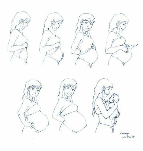 Beruang Grizzly, Pregnancy Drawing, Some Drawings, Pregnancy Art, Family Drawing, Body Reference Drawing, Baby Drawing, Poses References, Figure Drawing Reference