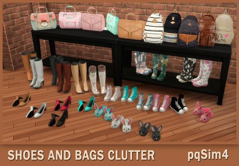 pqSims4 – Objects, Decor : Shoes And Bags Clutter Available for download at pqSims4 Download Sims 4 Designer, The Sims 4 Pack, Sims 4 Kitchen, Die Sims 4, Cc Shoes, Muebles Sims 4 Cc, The Sims 4 Pc, Sims 4 Bedroom, Sims 4 Clutter