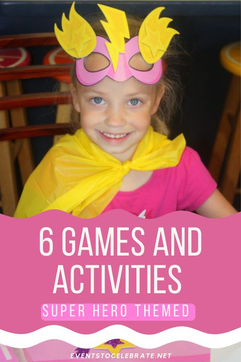 Superhero Girl party games and crafts! They will test their superhero skills and send them home from the party outfitted like a superhero! Princess Superhero Party, Girls Superhero Birthday Party, Superhero Party Activities, Superhero Girl Birthday Party, Superhero Party Food, Superhero Themed Party, Superhero Games, Superhero Party Games, Superhero Girls Birthday