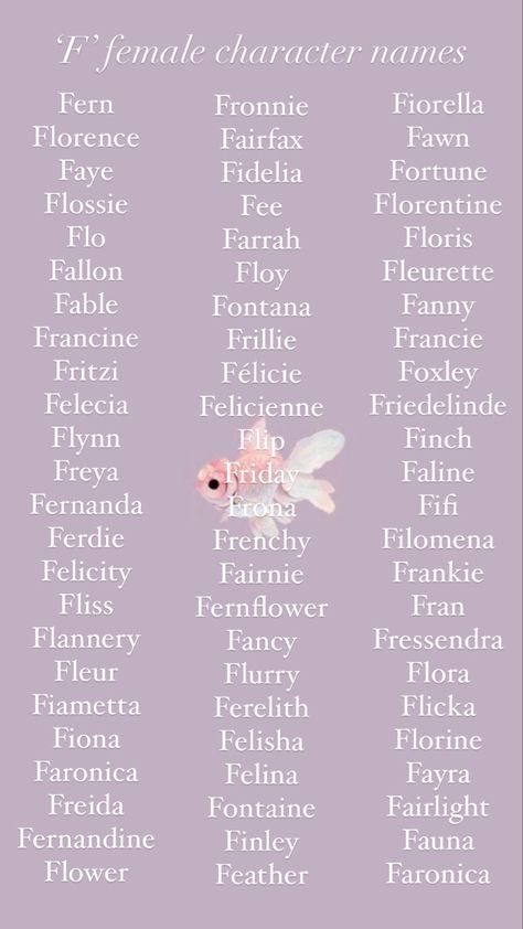 Names for characters beginning in ‘f’. Female Oc Name Ideas, Female Last Names, Angel Names Female, Dnd Names Female, Female Oc Names, First Names For Characters, Angelic Names Female, Female Names Aesthetic, Female Names For Characters