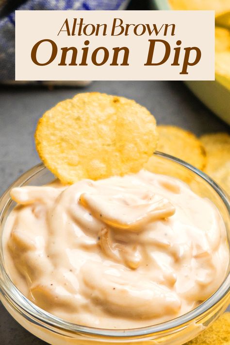 Elevate your snack game with Alton Brown's Onion Dip, a creamy, savory blend of caramelized onions and spices. Perfect for parties or a cozy night in. Five Onion Dip, Onion Dip Recipe, Vegetable Sticks, Carmelized Onions, Game Snacks, Alton Brown, Favorite Dips, Onion Dip, Restaurant Dishes