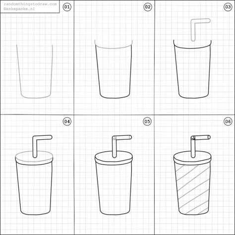 How to draw a milkshake. How To Draw Drinks, Random Things To Draw, Trin For Trin Tegning, Doodle Art For Beginners, Soda Cup, Doodle Art Journals, Easy Drawings For Kids, Things To Draw, Easy Doodle Art