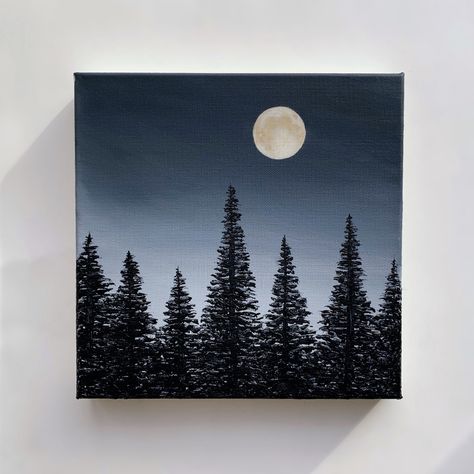 Cool Things To Paint On A Black Canvas, 10 By 10 Canvas Ideas Paintings, Canvas 10×10, 10x10 Painting Ideas, 10x10 Canvas Painting, Mini Nature Paintings, Acrylic Painting Canvas Nature, Acrylic Painting Ideas On Canvas Abstract Art Inspiration, Simple Acrylic Painting Ideas For Beginners