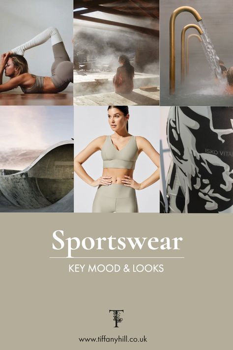 Athleisure Mood Board, Active Wear Mood Board, Athleisure Moodboard, Trendbook Layout, Sportswear Moodboard, Flame Accessories, Activewear Moodboard, Sport Moodboard, Trend Moodboard